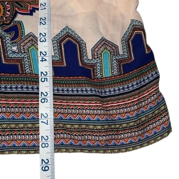 Cynthia Rowley Womens 2X Sleeveless Boho Print Top With Tie Neck & Vibrant Multi - Picture 8 of 9